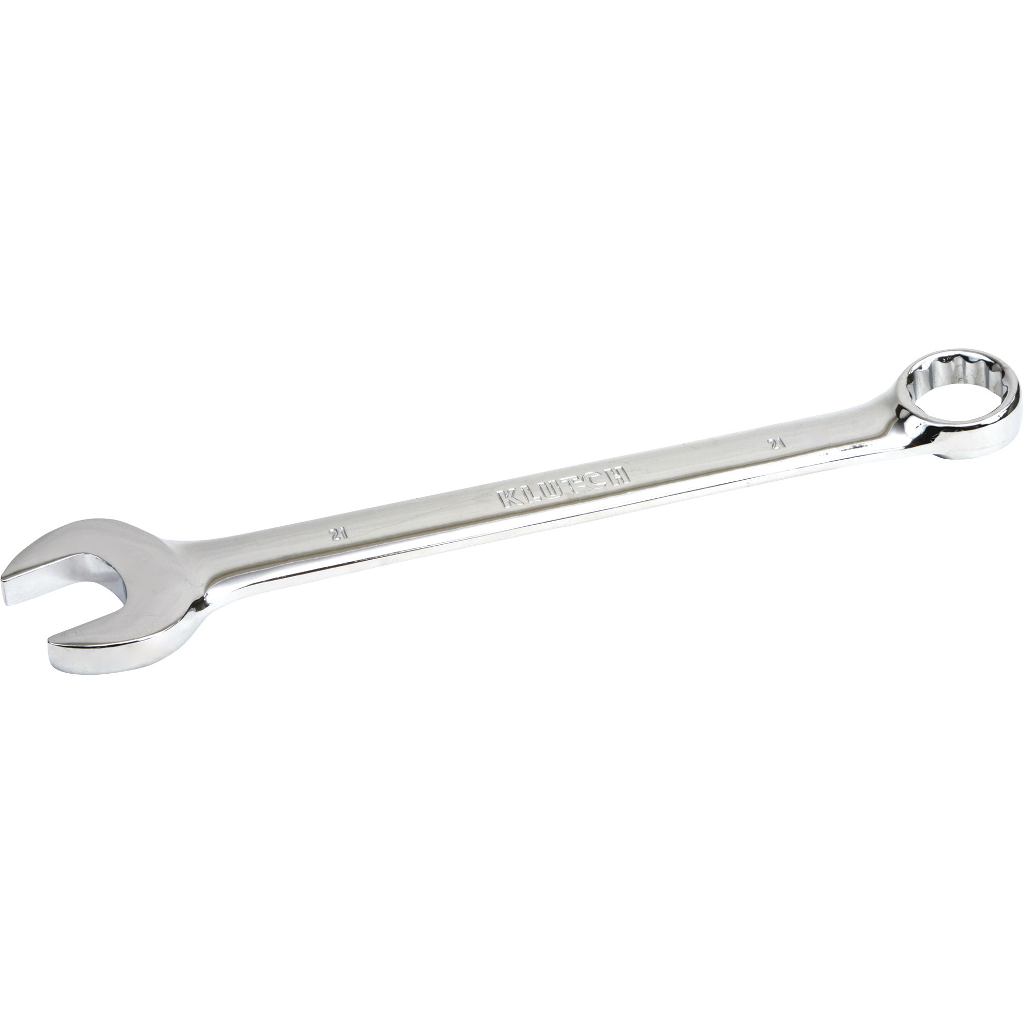 Klutch Full Polish Combination Wrench, Metric, 21mm